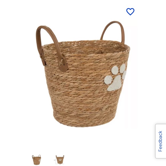 Woven Basket with Paw Print Design EUC - Picture 6 of 7